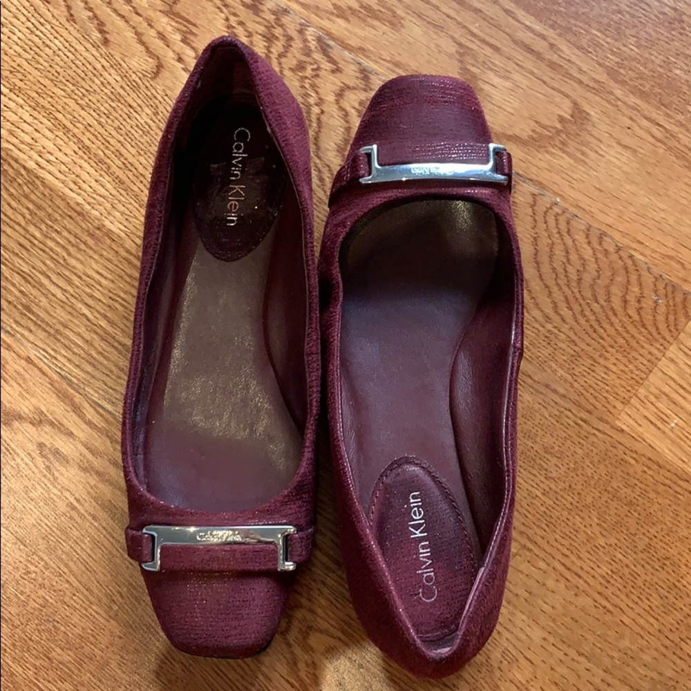 Calvin Klein Burgundy Flats 5 1/2